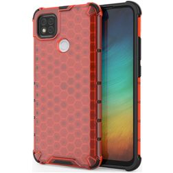 Mobigear Honeycomb Xiaomi Redmi 9C Hülle Hardcase Backcover Stoßfest - Rot