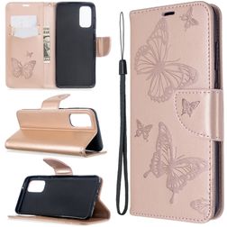 Mobigear Butterfly Samsung Galaxy S20 Hülle Klapphülle Geldbörse - Roségold