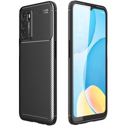 Mobigear Racing OPPO A16s Hülle Flexibles TPU Backcover - Schwarz