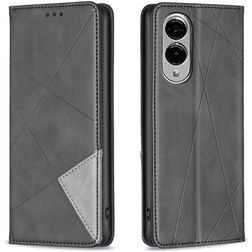 Mobigear Rhombus Slim Samsung Galaxy S25 Edge Hülle Klapphülle - Schwarz