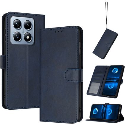 Mobigear Wallet Xiaomi 14T Hülle Klapphülle Geldbörse - Dunkelblau