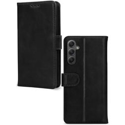 Mobilize Wallet Samsung Galaxy A34 Echtleder Klapphülle Portemonnaie - Schwarz