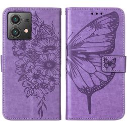 Mobigear Butterfly Motorola Moto G84 Hülle Klapphülle Geldbörse - Lila