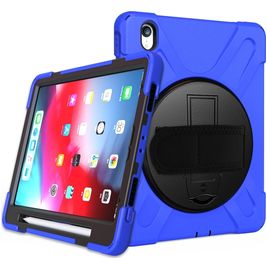 Mobigear SureGrip XGuard iPad Pro 11 Zoll (2024) Hülle Kunststoff,Silikon Backcover + Stifthalter + Schulterträger + Ständer - Blau