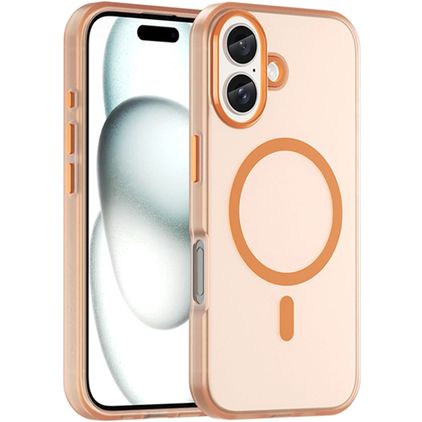 Mobigear Shockproof iPhone 16 MagSafe Hülle Flexibles TPU Backcover - Orange