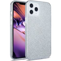 Mobigear Glitter iPhone 12 Pro Max Hülle Hardcase Backcover - Silber