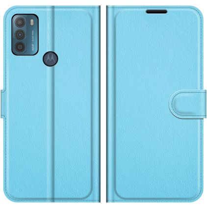 Mobigear Classic Motorola Moto G50 Hülle Klapphülle Geldbörse - Blau