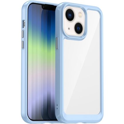 Mobigear Crystal iPhone 14 Hülle Hardcase Backcover - Transparent / Blau