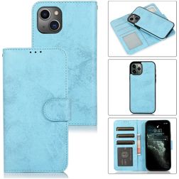 Mobigear Wallet iPhone 15 Plus Hülle Abnehmbare 2in1 Klapphülle Geldbörse - Blau