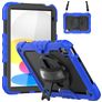 Mobigear SureGrip Xtreme iPad 10 (2022) Hülle Kunststoff,Silikon Backcover + Schulterträger + Ständer - Schwarz / Blau