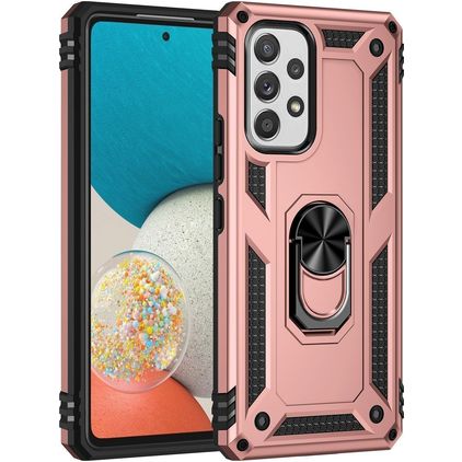 Mobigear Armor Ring Samsung Galaxy A53 Hardcase Backcover Shockproof mit Ringhalter - Roségold