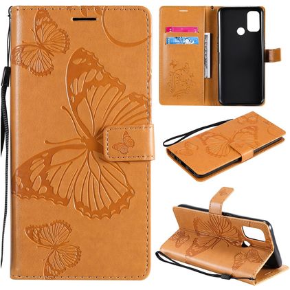 Mobigear Butterfly OPPO A53 Klapphülle Portemonnaie - Cognac