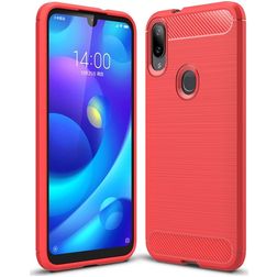 Mobigear Brushed Slim Xiaomi Mi Play Hülle Flexibles TPU Backcover - Rot