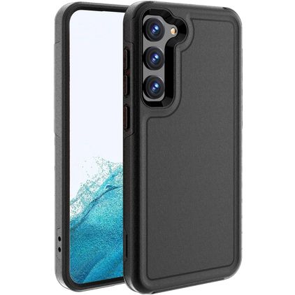 Mobigear Traveller Samsung Galaxy S23 Hülle Hardcase Backcover Stoßfest - Schwarz