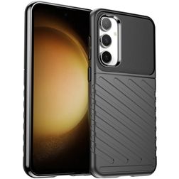 Mobigear Groove Samsung Galaxy S23 FE Hülle Flexibles TPU Backcover - Schwarz