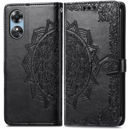 Mobigear Mandala OPPO A17 Hülle Klapphülle Geldbörse - Schwarz