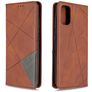 Mobigear Rhombus Slim Samsung Galaxy A41 Hülle Klapphülle - Braun