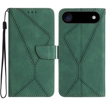 Mobigear Stitch iPhone Air Klapphülle Portemonnaie - Grün
