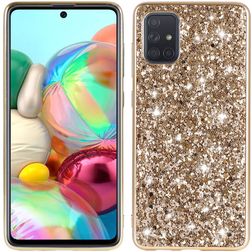 Mobigear Glitter Samsung Galaxy A73 Hülle Hardcase Backcover - Gold