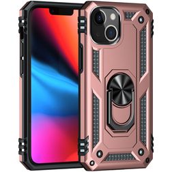 Mobigear Armor Ring iPhone 13 Mini Hülle Hardcase Backcover Stoßfest mit Ringhalter - Roségold