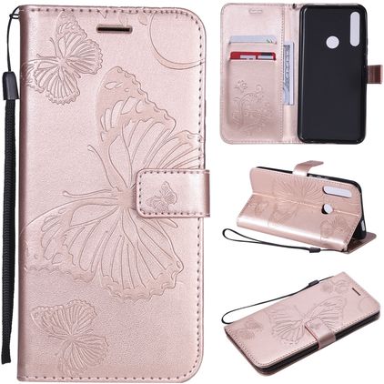 Mobigear Butterfly Huawei P Smart Z Hülle Klapphülle Geldbörse - Roségold
