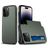 Mobigear Card iPhone 15 Pro Hülle Hardcase Backcover Stoßfest mit Kartenhalter - Armeegrün