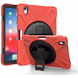 Mobigear SureGrip XGuard iPad Air 11 Zoll (2026) Hülle Kunststoff,Silikon Backcover + Stifthalter + Schulterträger + Ständer - Rot