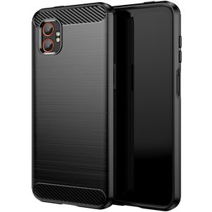 Mobigear Brushed Slim Samsung Galaxy Xcover 7 Pro Hülle Flexibles TPU Backcover - Schwarz
