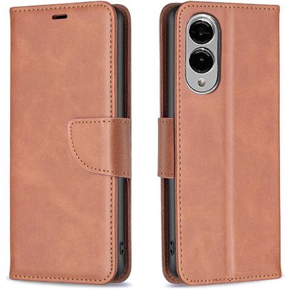 Mobigear Excellent Samsung Galaxy S25 Edge Hülle Klapphülle Geldbörse - Braun