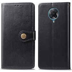 Mobigear Snap Button POCO F2 Pro Hülle Klapphülle Geldbörse - Schwarz