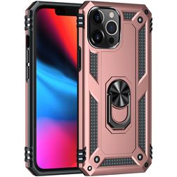Mobigear Armor Ring iPhone 13 Pro Max Hülle Hardcase Backcover Stoßfest mit Ringhalter - Roségold