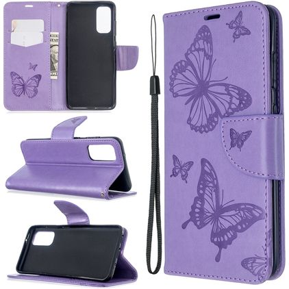 Mobigear Butterfly Samsung Galaxy S20 Hülle Klapphülle Geldbörse - Lila