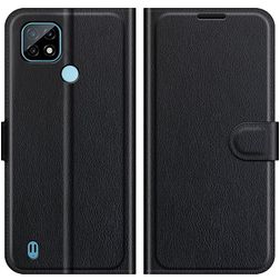 Mobigear Classic Realme C21 Hülle Klapphülle Geldbörse - Schwarz