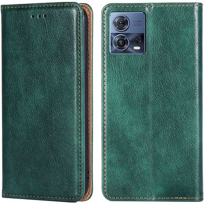 Mobigear Wallet Motorola Edge 30 Fusion Hülle Klapphülle Geldbörse - Grün