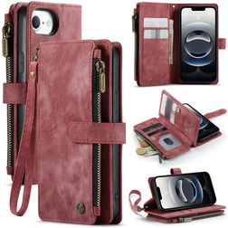 CaseMe C30 iPhone 16e Hülle Klapphülle Geldbörse - Rot