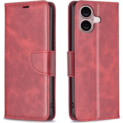 Mobigear Excellent iPhone 16 Plus Hülle Klapphülle Geldbörse - Rot