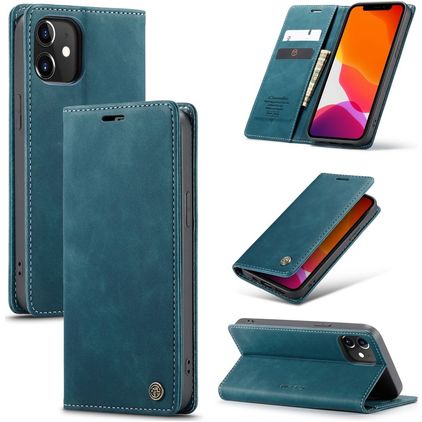 Caseme 013 iPhone 12 Hülle Klapphülle Geldbörse - Blau
