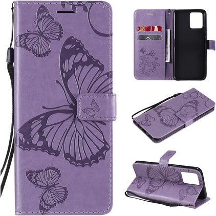 Mobigear Butterfly Realme 8 Pro Hülle Klapphülle Geldbörse - Lila