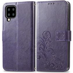 Mobigear Clover Samsung Galaxy A22 5G Hülle Klapphülle Geldbörse - Lila