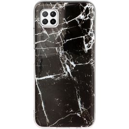 Mobigear Marble Huawei P40 Lite Hülle Flexibles TPU Backcover - Schwarz