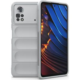 Mobigear Bumpy POCO X4 Pro 5G Hülle Flexibles TPU Backcover - Grau