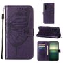 Mobigear Butterfly Sony Xperia 1 IV Hülle Klapphülle Geldbörse - Lila