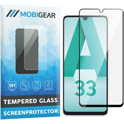 Mobigear Premium Samsung Galaxy A33 Panzerglas Gehärtetes Glas Displayschutz - Hüllenfreundlich - Schwarz