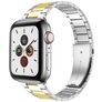 Mobigear Lissabon Edelstahl Apple Watch Armband Faltschließe - 42/41/40/38 mm - Gold / Silber