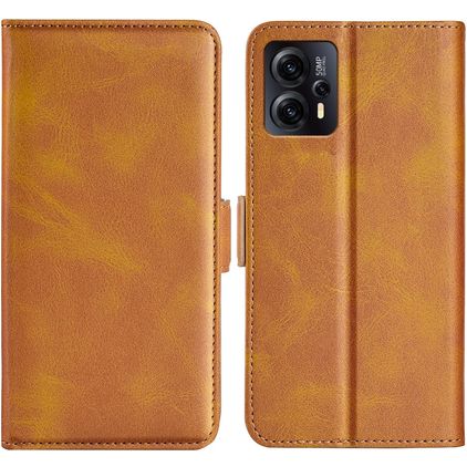 Mobigear Slim Magnet Motorola Moto E13 Hülle Klapphülle Geldbörse - Cognac