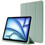 Mobigear Tri-Fold Gel iPad Air 11 Zoll (2025) Hülle TPU,Kunstleder Klapphülle + Stifthalter - Grün