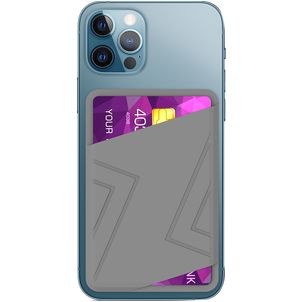 Mobigear Wallet Pouch Silikon Kartenetui - 2 Karten - MagSafe Kompatibel - Grau