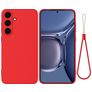 Mobigear Rubber Touch Samsung Galaxy S25 FE Silikon Hülle Backcover - Rot