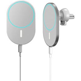 Mobigear Round MagSafe Autohalterung Lüftungsgitter Magnetisch Universal - Weiß