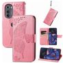 Mobigear Butterfly Motorola Edge (2022) Hülle Klapphülle Geldbörse - Pink